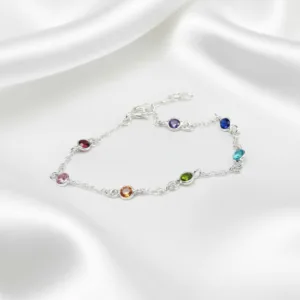 Rainbow Bezel Station Bracelet