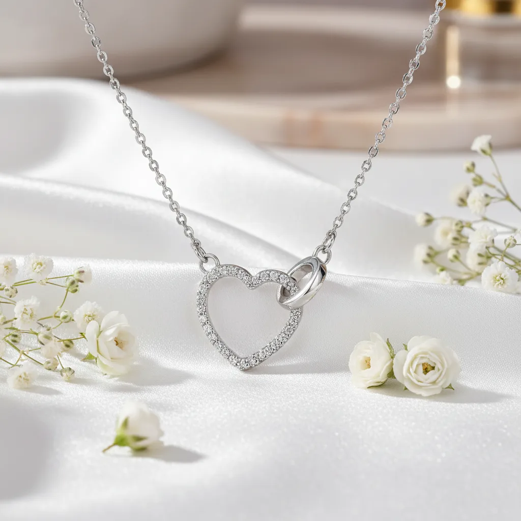 Interlocking Heart & Circle Necklace