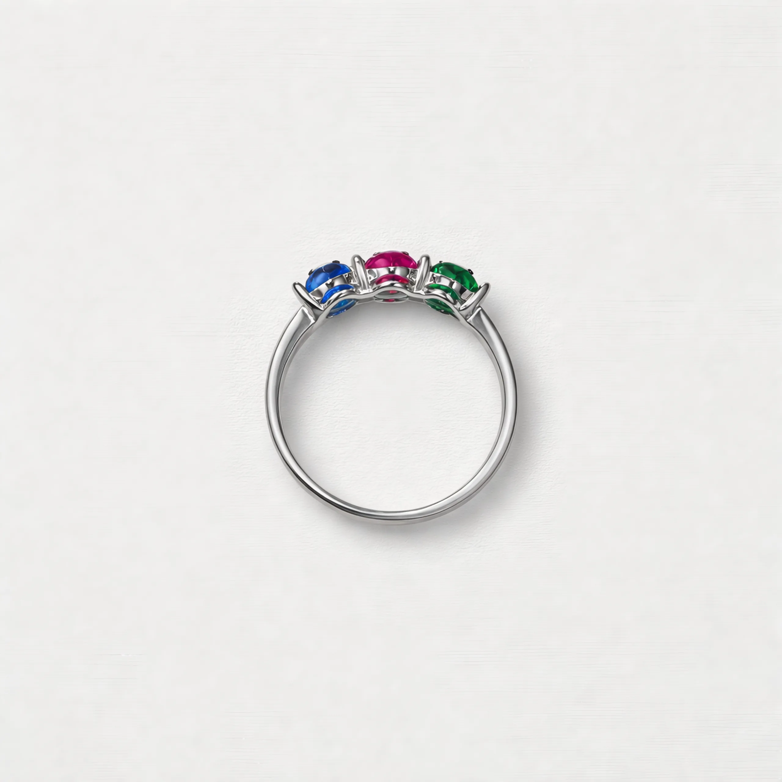 Vibrant Oval Triple-Stone Ring - Image 2