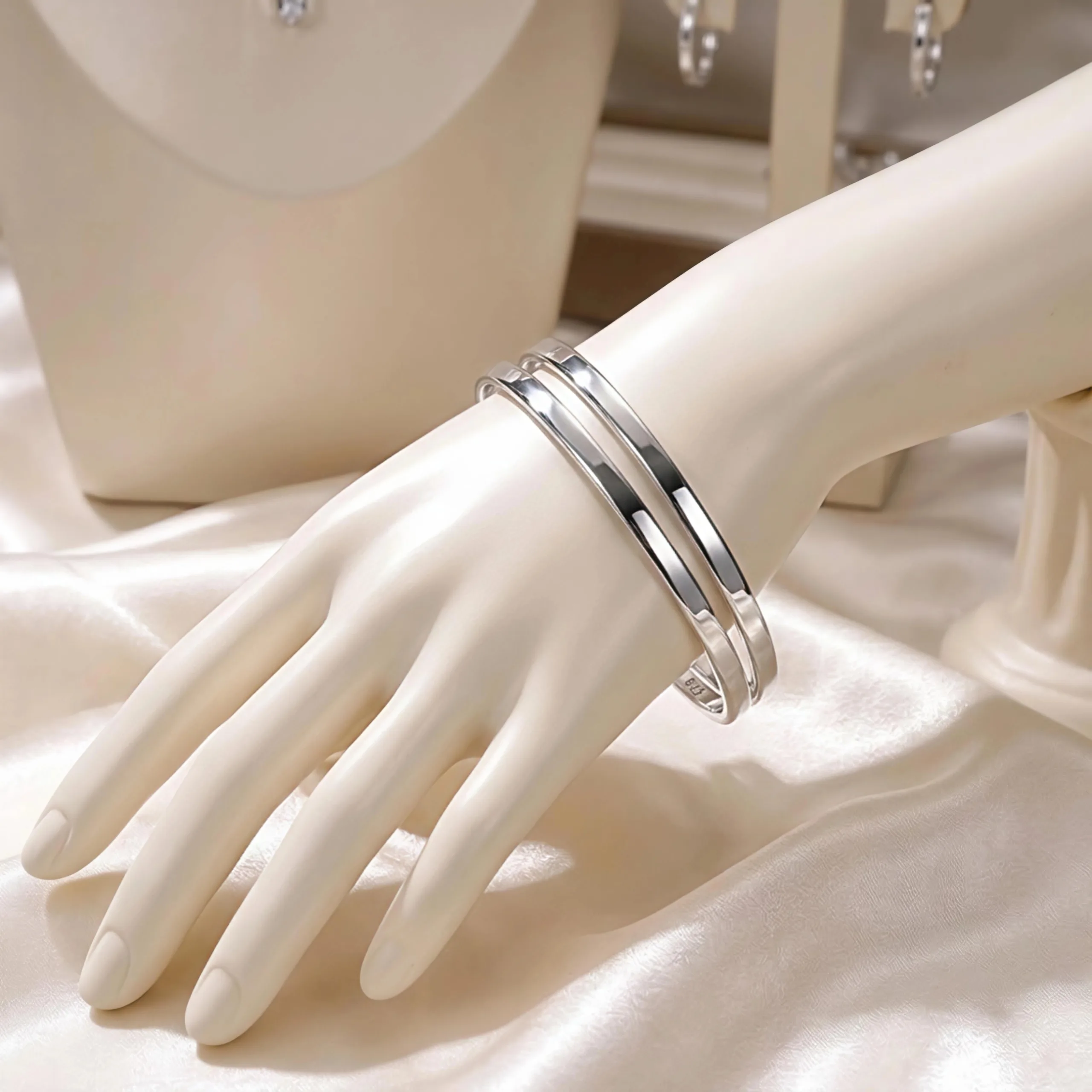 Classic Sterling Silver Bangle - Image 2