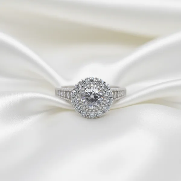 Classic Round Halo Statement Ring
