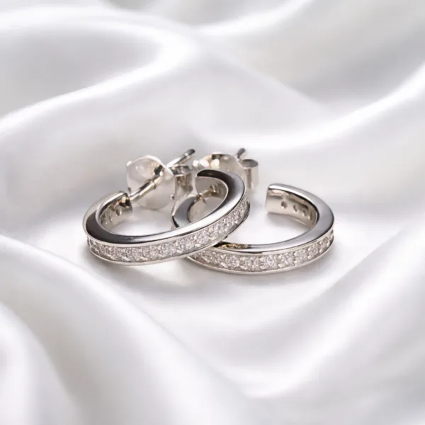 The "Elara" Cubic Zirconia Huggie Hoops