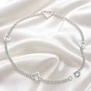 Sterling Silver Heart Bracelet