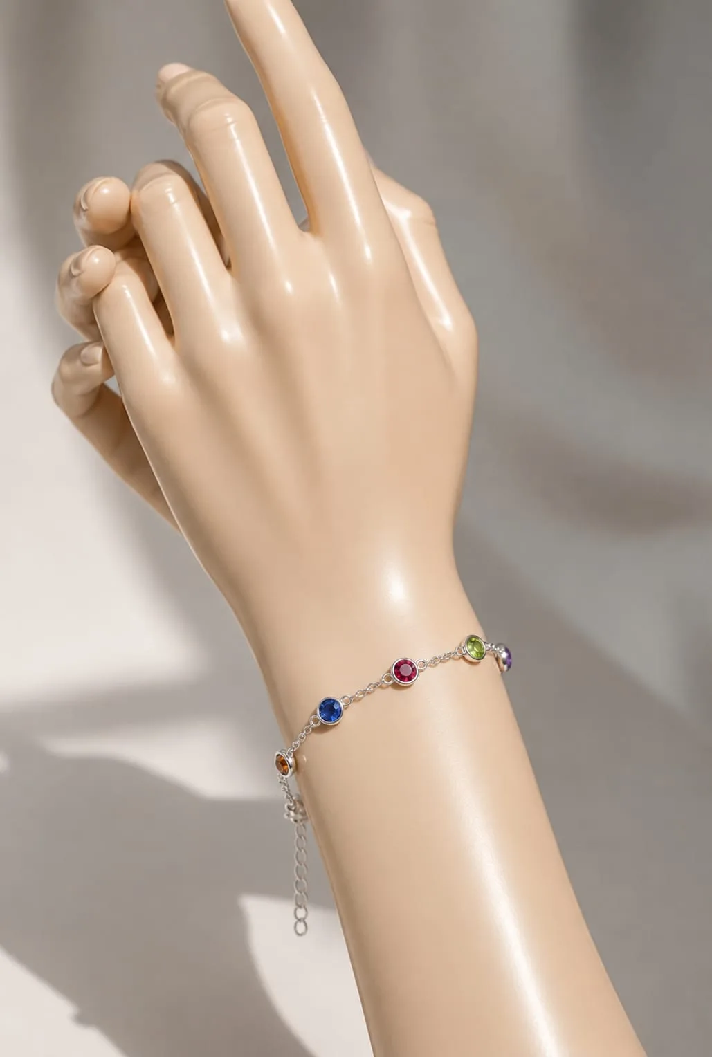 Rainbow Bezel Station Bracelet - Image 3