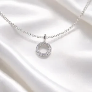 CZ Circle Pendant Necklace