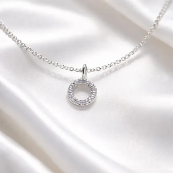 CZ Circle Pendant Necklace