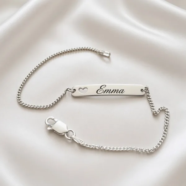 Personalised Engraved Heart ID Bracelet